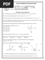 2019 - Exercicios de Equação Geral Da Reta