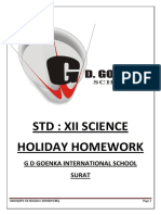 Class 12th Science Holiday Homework-2019-2020