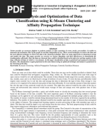 Analysis and Optimization of Data Classification Using K-Means Clustering and Affinity Propagation Technique