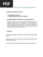 Proyecto Simulación Empresarial - Seminario de Emprendimiento