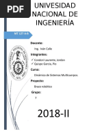 Dinamica de Multicuerpos Informe 2 UNI