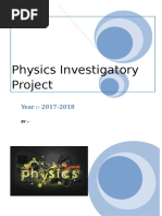 Physics Investigatory Project: Year:-2017-2018