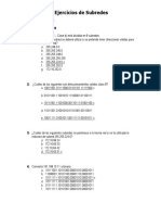 15 Ejercicios de Subredes - Taller