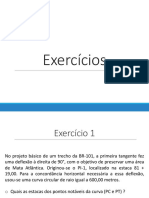 Exercícios - Curvas Horizontais Simples