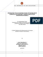 Integrating The Accounting Ethics of Bachelor of Science in Accountancy Curriculum in State Universities in Manila