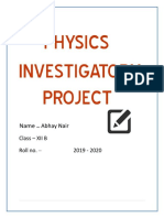 Physics Investigatory Project Abhay Class Xii PDF