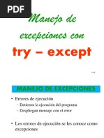 Manejo de Excepciones Try - Except Python