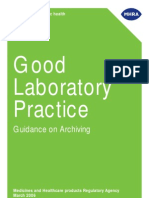 Good Laboratory Practice: Guidance On Archiving