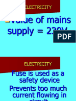 Value of Mains Supply 230V: Electricity