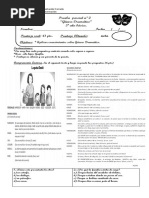 Prueba Genero Dramatico #2 5° AÑO - Adaptada