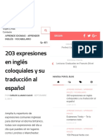 203 Expresiones en Inglés Coloquiales y Su Traducción Al Español - El Blog de Idiomas PDF