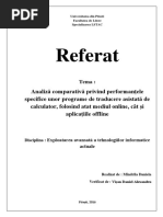 O Analiza Comparativa Privind Performantele Specifice Unor Programe de Traducere Asistata de Calculator PDF