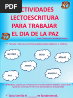 Actividades Lectoescritura para Trabajar El Dia de La Paz