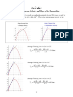 Calculus: Notes: Instantaneous Velocity and Slope of The Tangent Line