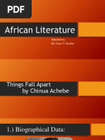 African Literature: Submitted To: Ms. Grace T. Sacabin