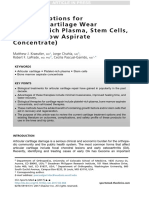 Biologic Options For Articular Cartilage Wear (Platelet-Rich Plasma, Stem C 2017