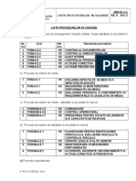 LISTA PROCEDURILOR Operationale Si de Sistem