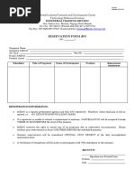 Reservation Form (RF) : Metals Industry Research and Development Center Technology Diffusion Division