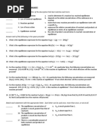 Michelle - Chemical Equilibrium WS Chemistry From Chads PDF