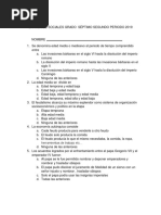 Examen Final de Sociales Grado Sèptimo Segundo Periodo 2018