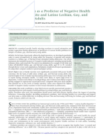 Family Rejection As A Predictor of Negative Health Outcomes in White and Latino Lesbian, Gay, and Bisexual Young Adults