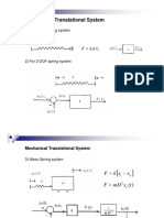 Mechanical Translational System: 1) For 1DOF Spring System