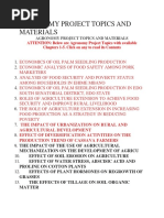 Agronomy Project Topics and Materials