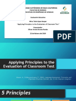 Applying Principles To The Evaluation of Classroom Test