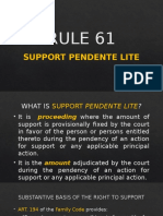 Rule 61: Support Pendente Lite