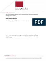 Worksheet For Assessing Alternatives: Instructions