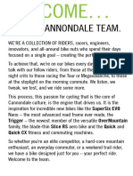 Welcome : To The Cannondale Team