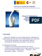 Proceso de Desnatado y Homogenizacion de La Leche