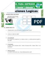 Ficha Situaciones Logicas para Tercero de Primaria