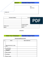 Standard Input Form - Blank