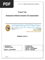 Project Title Employee's Attitude Towards The Organization: SESSION-2018-19