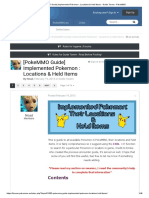 (PokeMMO Guide) Implemented Pokemon - Locations & Held Items - Guide Tavern - PokeMMO PDF