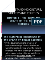 Understanding Culture, Society and Politics: Chapter 1. The Birth and Growth of The Social Sciences