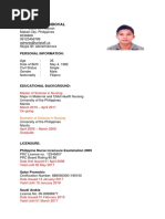 Amador D. Sandoval: Personal Information