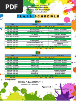 Class Schedule 2019-GRADE 10