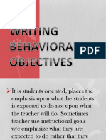 Writing Behavioral Objectives