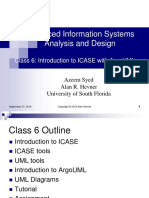 Advanced Information Systems Analysis and Design: Class 6: Introduction To Icase With Argouml