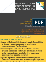 Balance Sobre El Plan Estratégico de Medellín y El Área Metropolitana