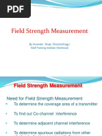 Field Strength Measurement: by Surender Singh, Director (Engg.) Staff Training Institute (Technical)