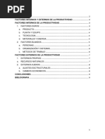 Factores Internos y Exernos de La Productividad