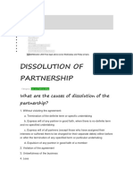 Dissolution of Partnership