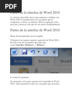 Partes de La Interfaz de Word 2010