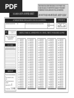 2019 Answer Sheet For MCQ