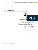 The Communication Management and Entrepreneurship As A Field of Study