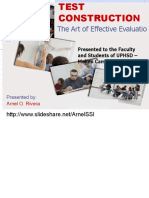 The Art of Effective Evaluatio N: Presented To The Faculty and Students of UPHSD - Molino Campus