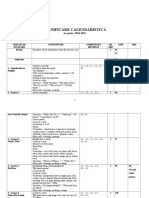 Planificare Calendaristică: An Școlar: 2018-2019